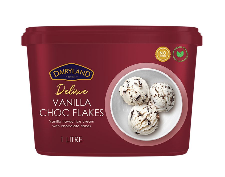 Dairyland Vanilla Choc-Flakes Ice-Cream 1ltr 