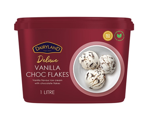 Dairyland Vanilla Choc-Flakes Ice-Cream 1ltr 